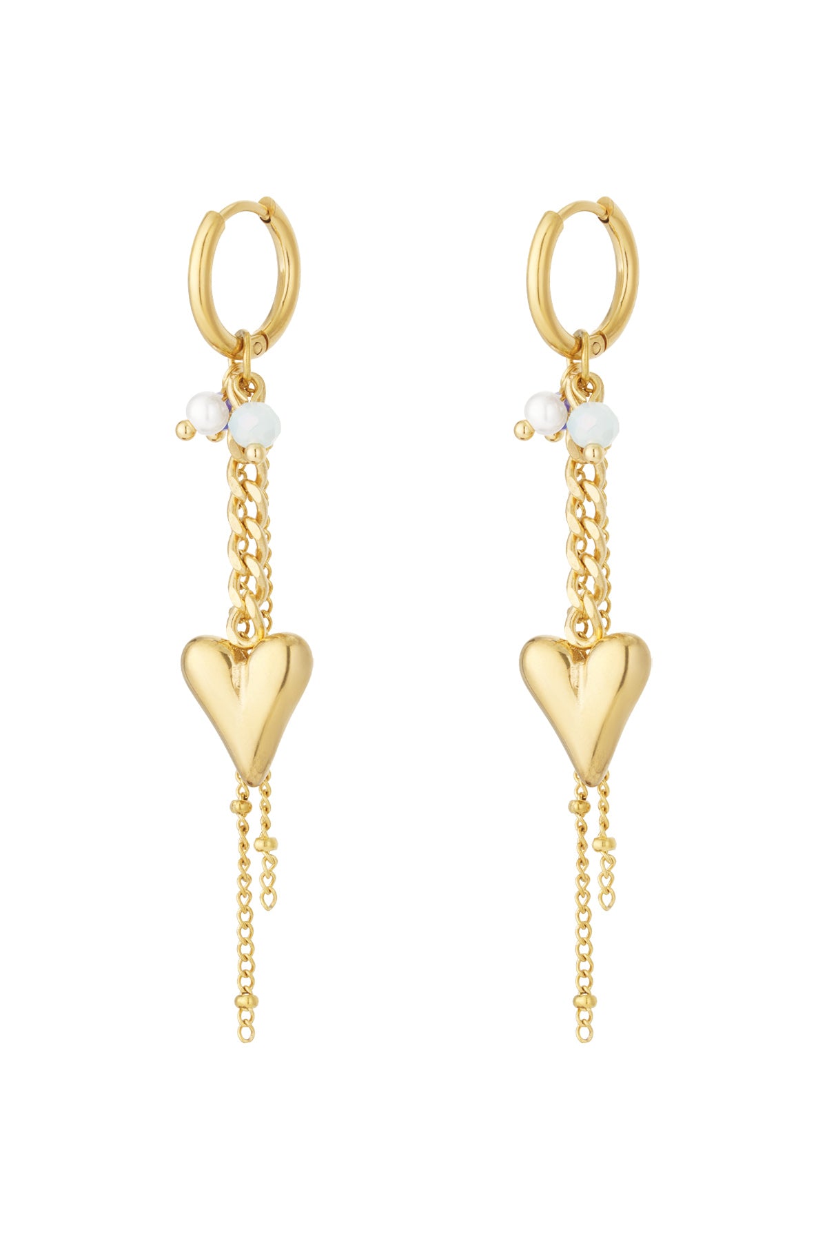 Boucles d'oreilles pendantes en forme de cœur