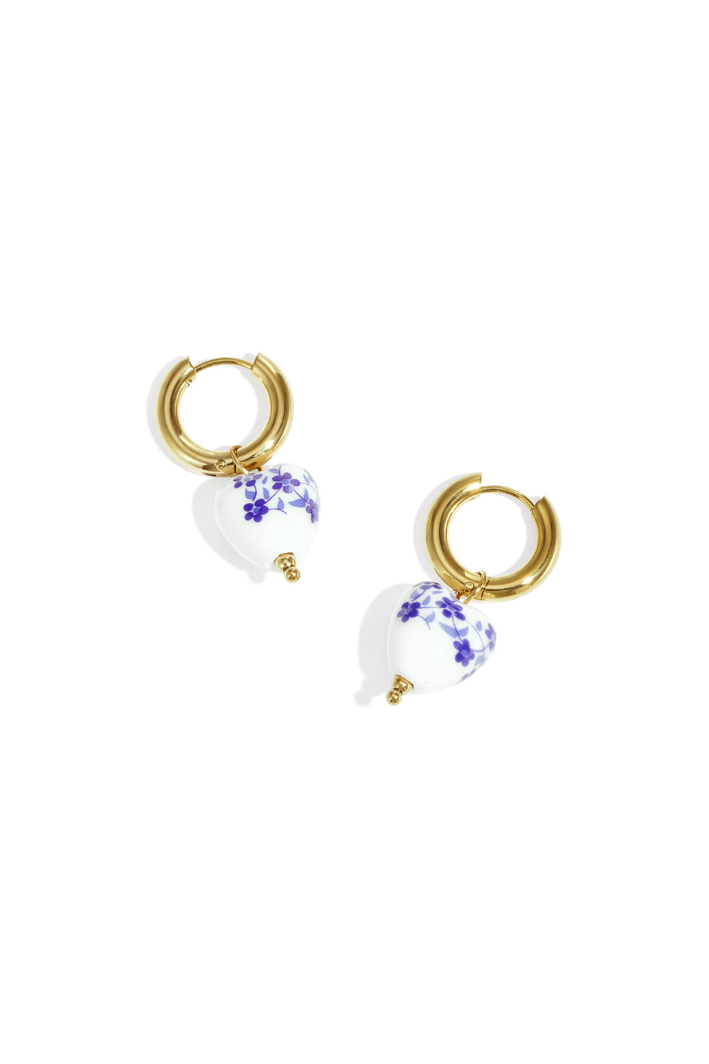 Boucles d'oreilles pendantes en céramique, motif floral, collection décontractée et simple pour femmes