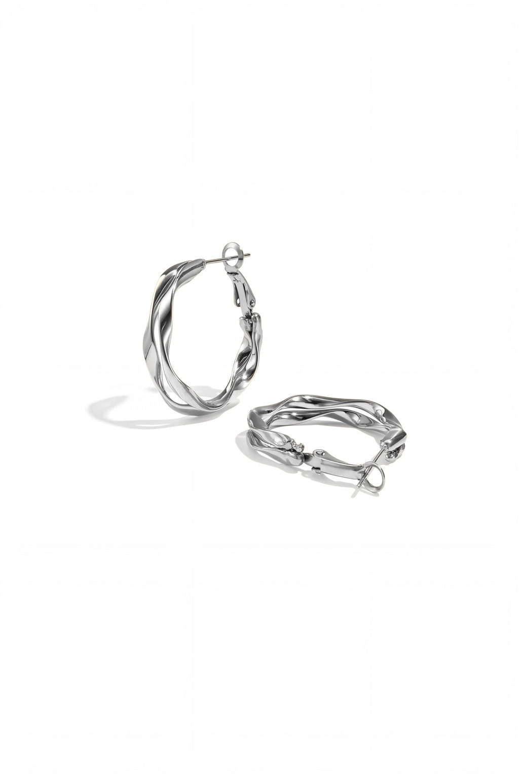 Boucles d'oreilles créoles doubles organiques
