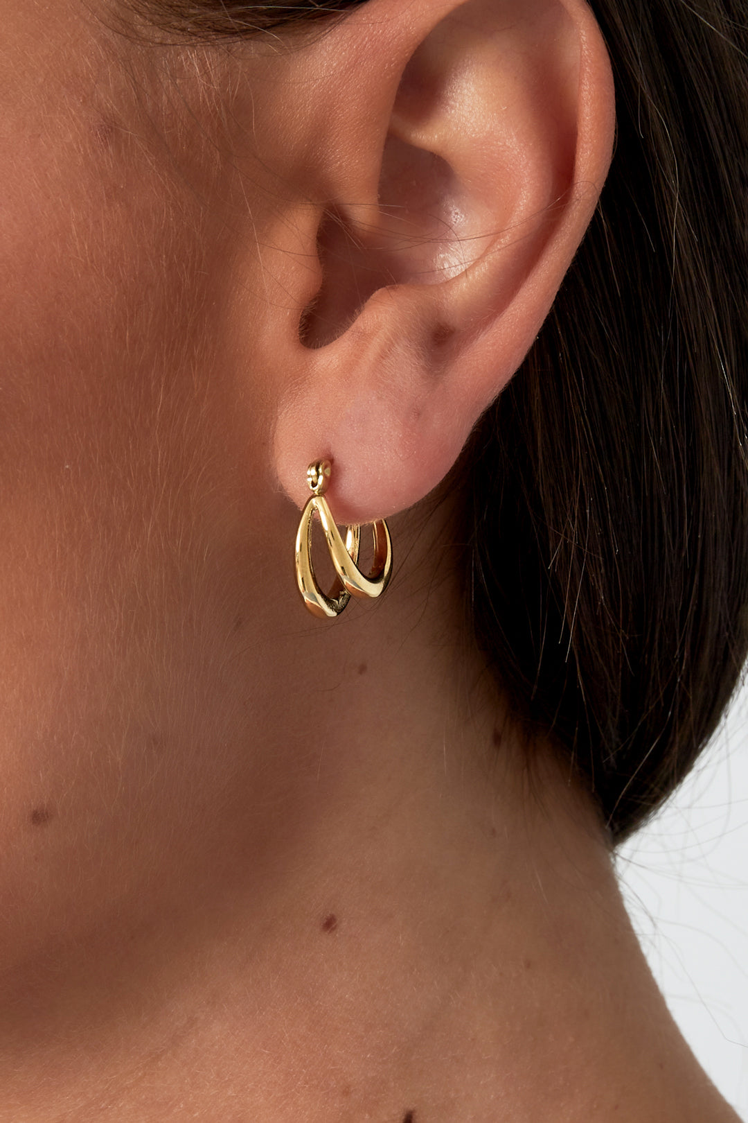 Petites boucles d'oreilles doubles créoles