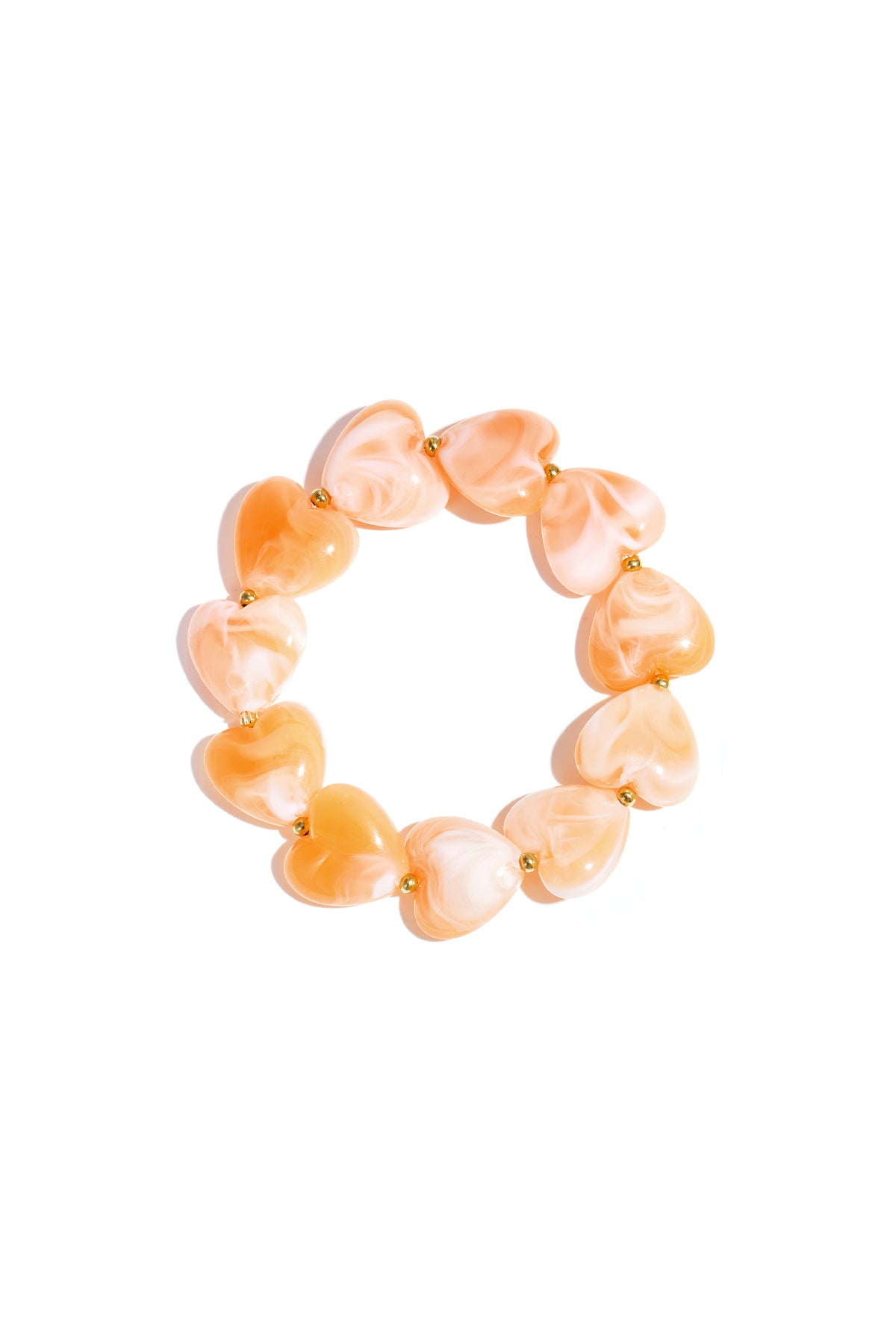 Bracelet avec perles en forme de cœur