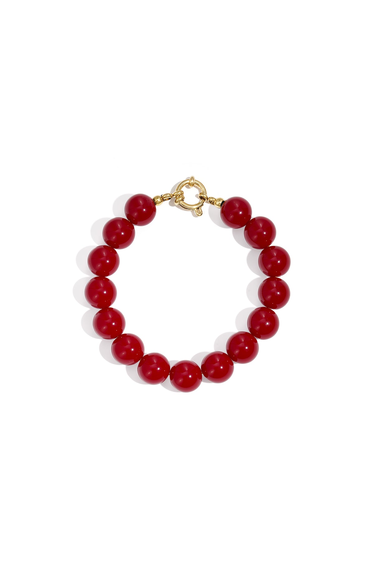 Bracelet à perles moyennes et fermoir avant - 12 mm