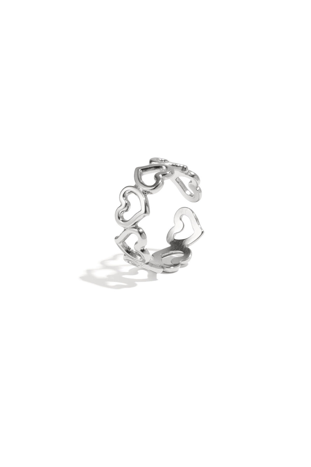 Elegant Adjustable Minimalist Heart Ring - Silver & Gold