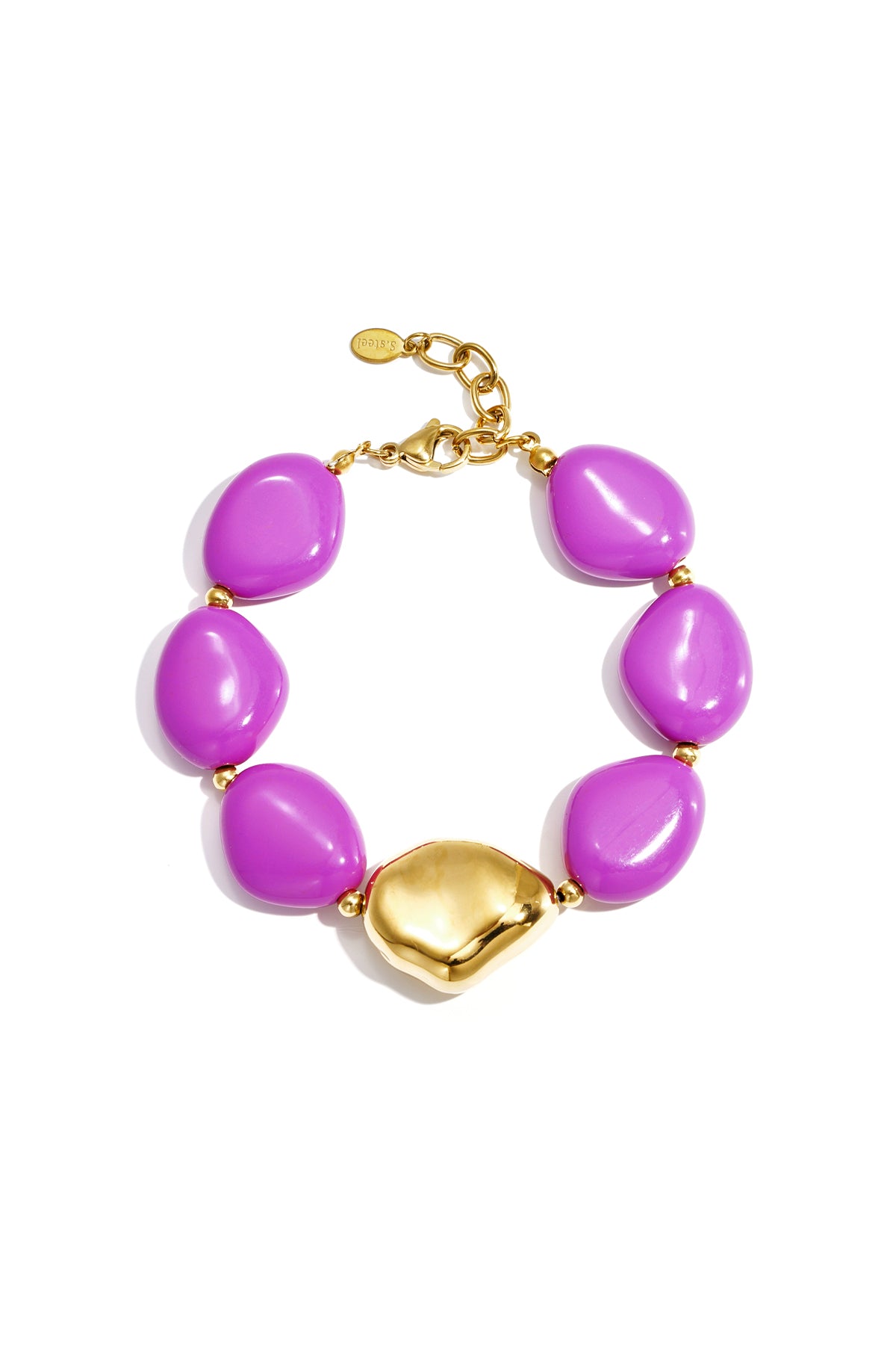 Bracelet de perles avec une perle imposante de forme organique