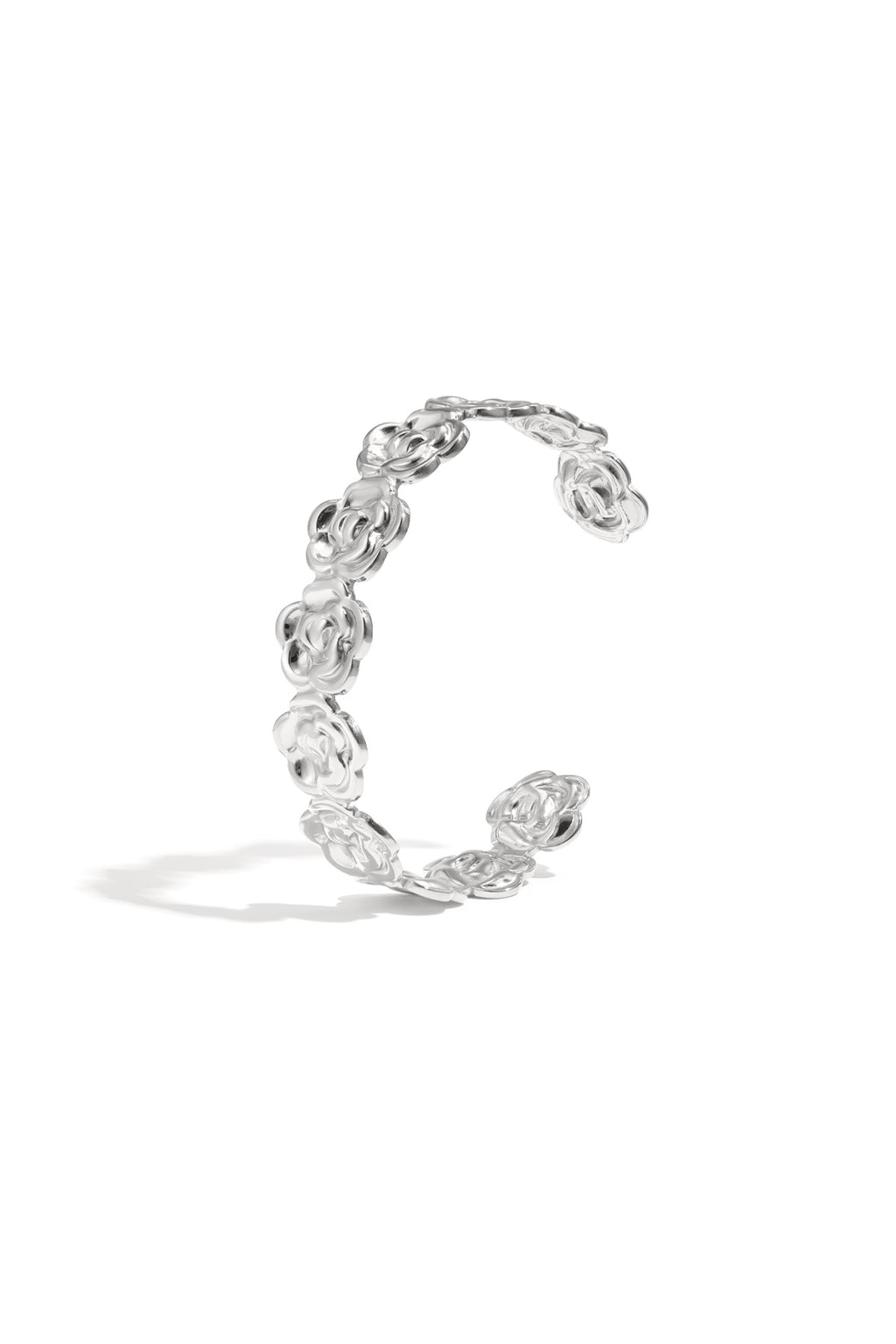 Bracelets manchettes en acier inoxydable, série florale décontractée et simple pour femmes