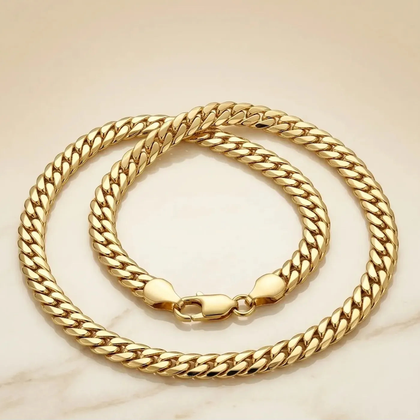 Collier Varo - Chaîne Maille Plate - Doré